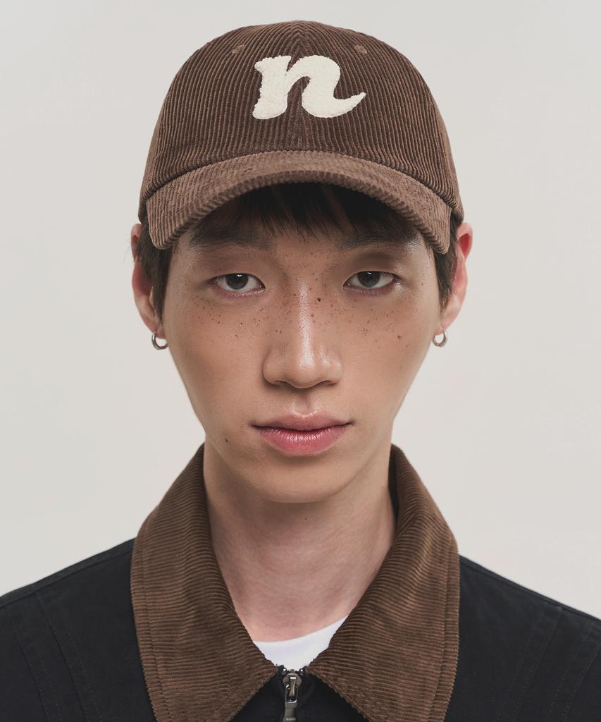 NOISE N Logo Corduroy Ball Cap - Brown