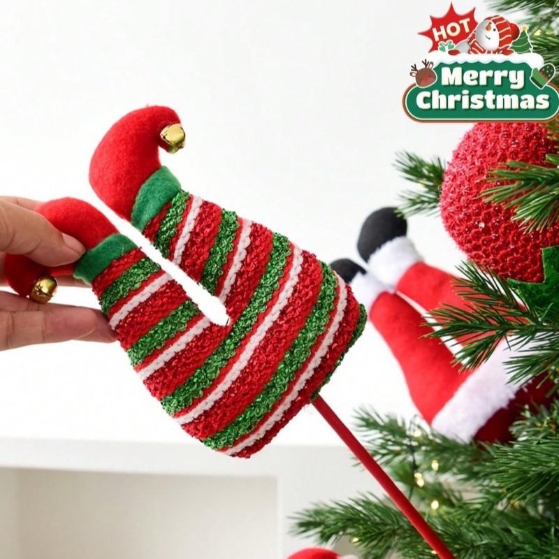 1pc  Christmas Elf Hat and Feet Ornament Hanger for  Suitable for,Room Decoration, Party Arrangement Christmas Decoration