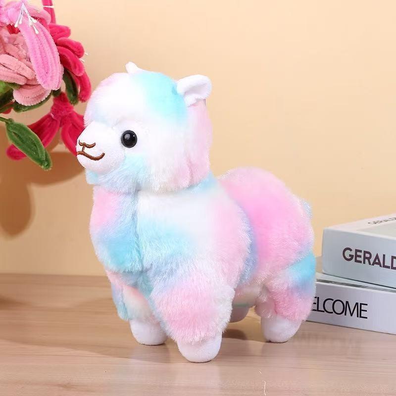 1Pcs Standing Posture Stuffed Animal Sheep Doll 28Cm Colorful Alpaca Plush Toy Sleeping Companion For Kids