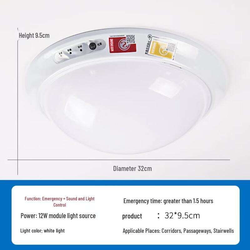 UOSU 12W LED Emergency Ceiling Light