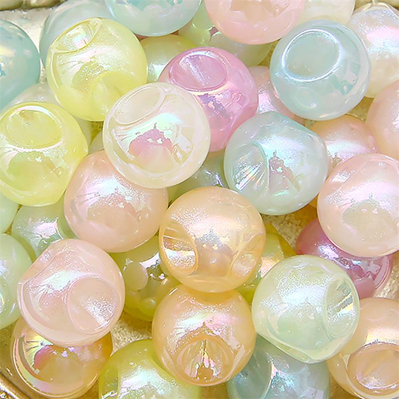 5Pcs Acrylic Colorful Side Hole Ball Beads For DIY Necklace Bracelet Earrings Jewelry Making Craft Accessories