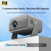 New T7P High Lumens HD Projector: Smart Phone Connect, Wall Projection for Bedroom/Dorm.