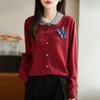 Doll Collar Women's Knit Cardigan - Versatile, Stylish, Loose Wool Coat for Autumn/Winter