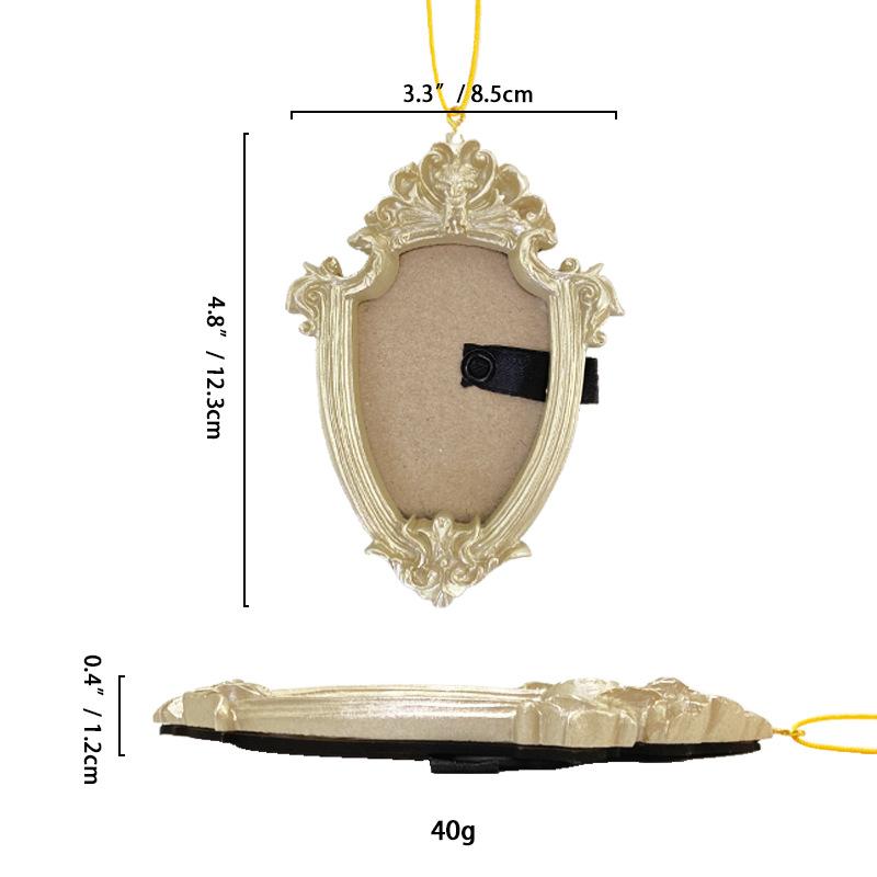 European Mini Golden Retro Small Photo Frame Home Decor Picture Frame Room Wall Decoration Pendant Accessory Resin Handicrafts