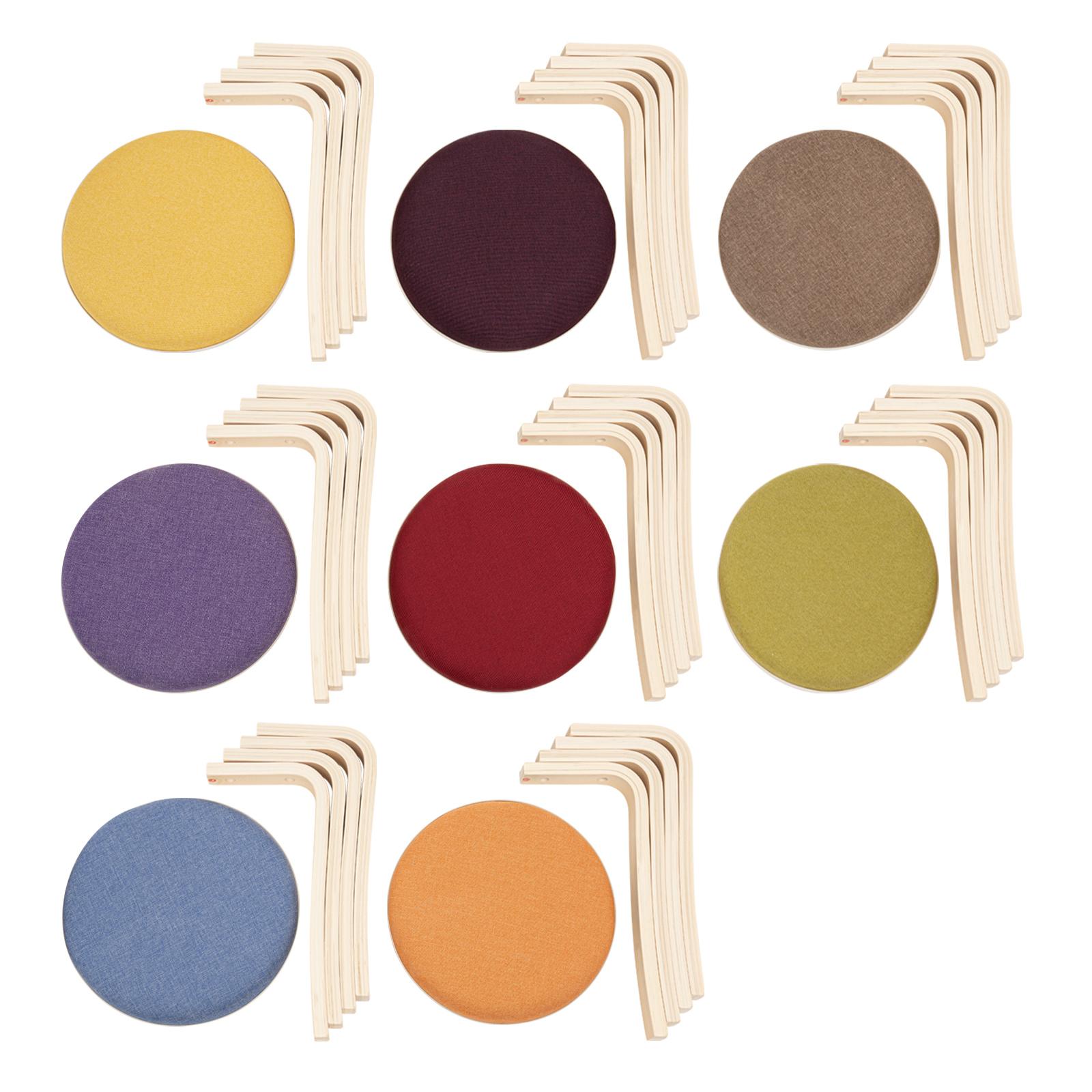 

Набор из 8 барных стульев, штабелируемые деревянные стулья с круглым сиденьем и нескользящими накладками на ножки, портативный школьный стул, современные стулья без спинки