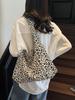 Leopard Print Corduroy One-Shoulder Tote Bag - Versatile, Large Capacity, and Fashionable