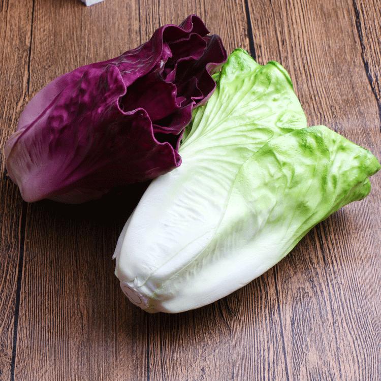 PU Simulation Purple Cabbage & Lettuce Vegetables - Faux Plants for Decoration, Education & Photography Props