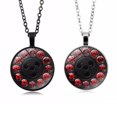 Glass Pendant Round Sharingan Eye Chain Necklace Vintage Jewelry Accessory