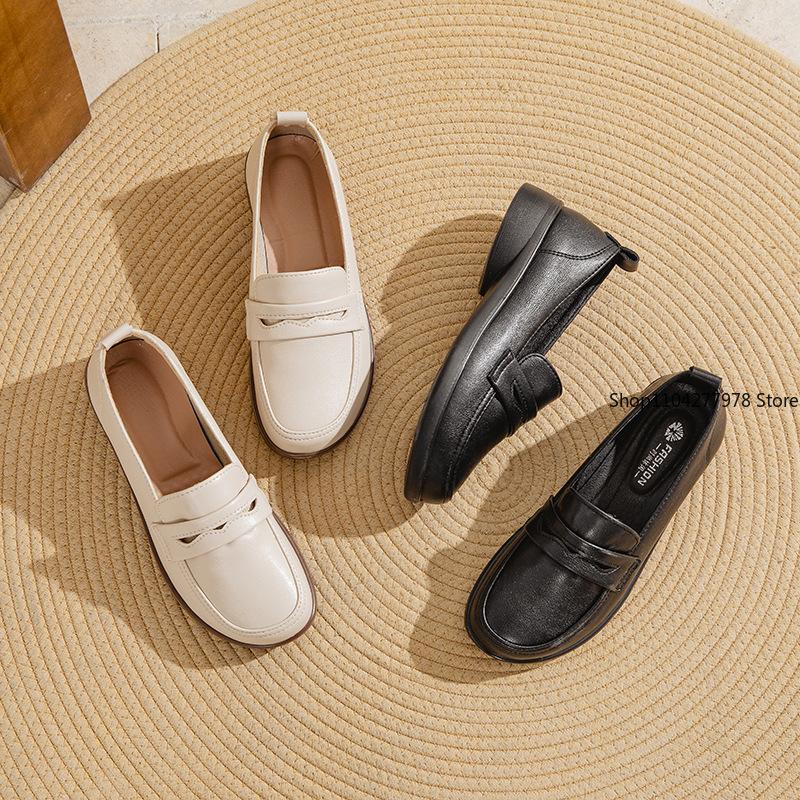 Fashion New Soft-soled Mother Shoes Pregnant Women's Flats Comfortable Flat-soled Ultra-soft PU Leather Shoes Women's Loafers