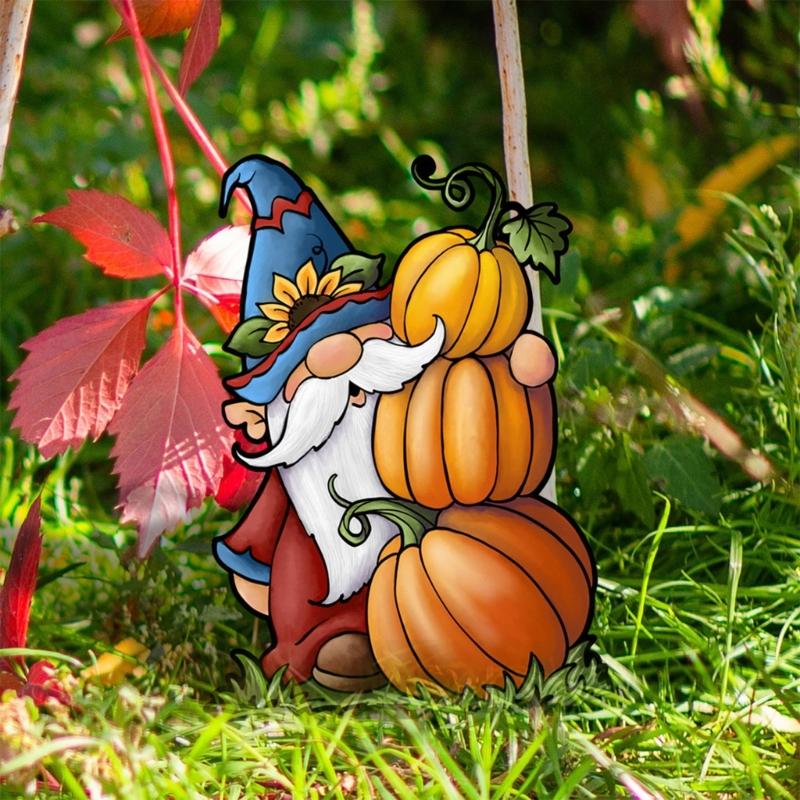 Eye Catching Ground Plug Party Garden Decorative Stakes Party Scene Thanksgiving Day Outdoor Floor Insert For Yard Lawn