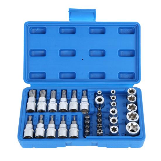 Universal Impact Socket Set, E10-E24 External Torque Socket Kit, Wrench Impact Socket, Metric Socket Set Auto Repair Tool (19Pcs/Set, 34Pcs/Set)
