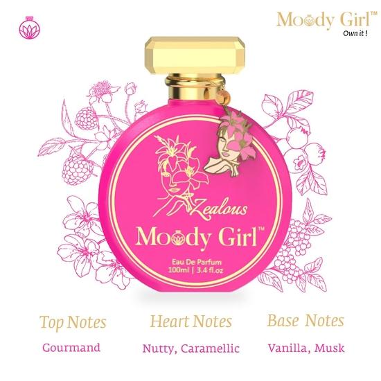 Moody Girl Long Luxury Perfume for Women I Zealous Perfume, 100 Ml with Chic Glitter Pouch Combo