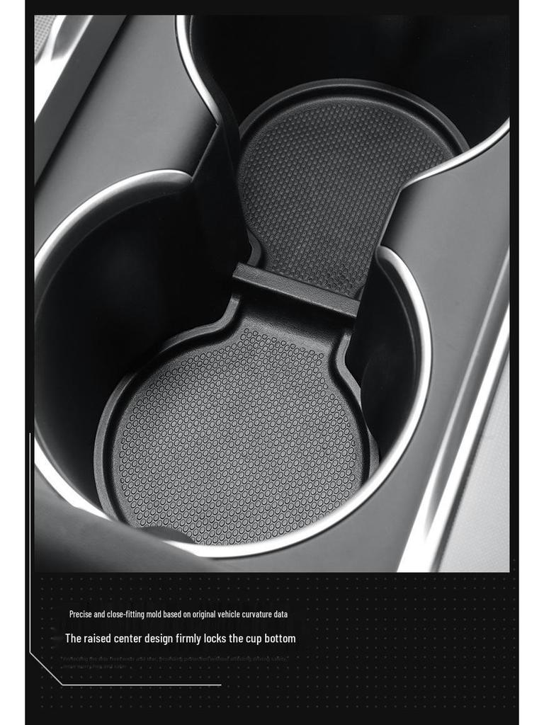 Non-Slip Cup Holder and Storage Pad for Tesla Model 3/Y 2023-2025 Center Console