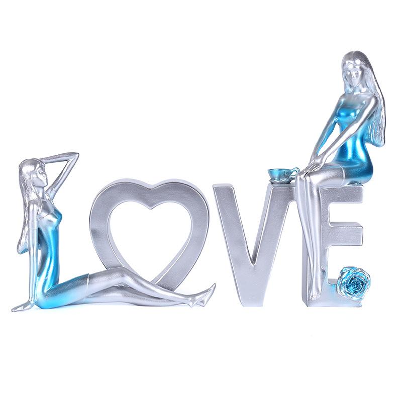 Love Girl Ornaments Home Decor Accessories  Modern Minimalism Valentine's Day Gift  Resin Crafts Living Room Decoration