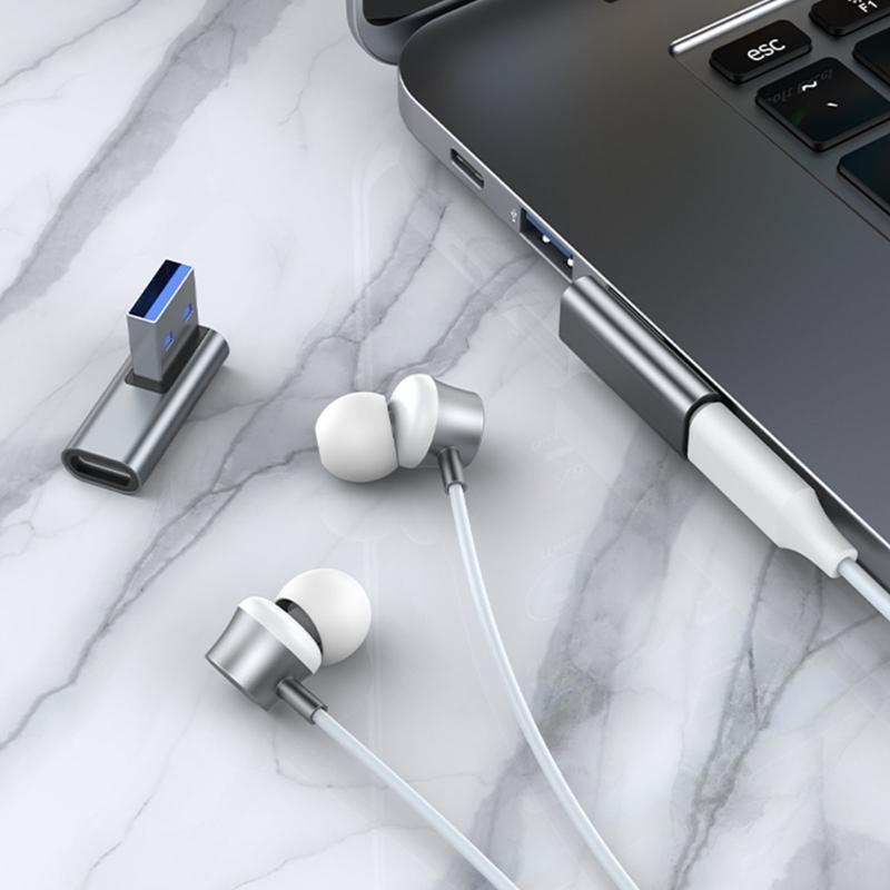 USB3.0 To Type-C Adapter, Aluminum Alloy Male To Female Connector Converter for Headphones, Data Cable, USB Fan Mouse