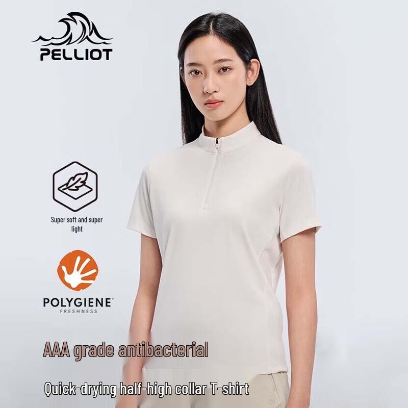 Pelliot Women s Outdoor Sport Semi-High Collar Short Sleeve T-Shirt M