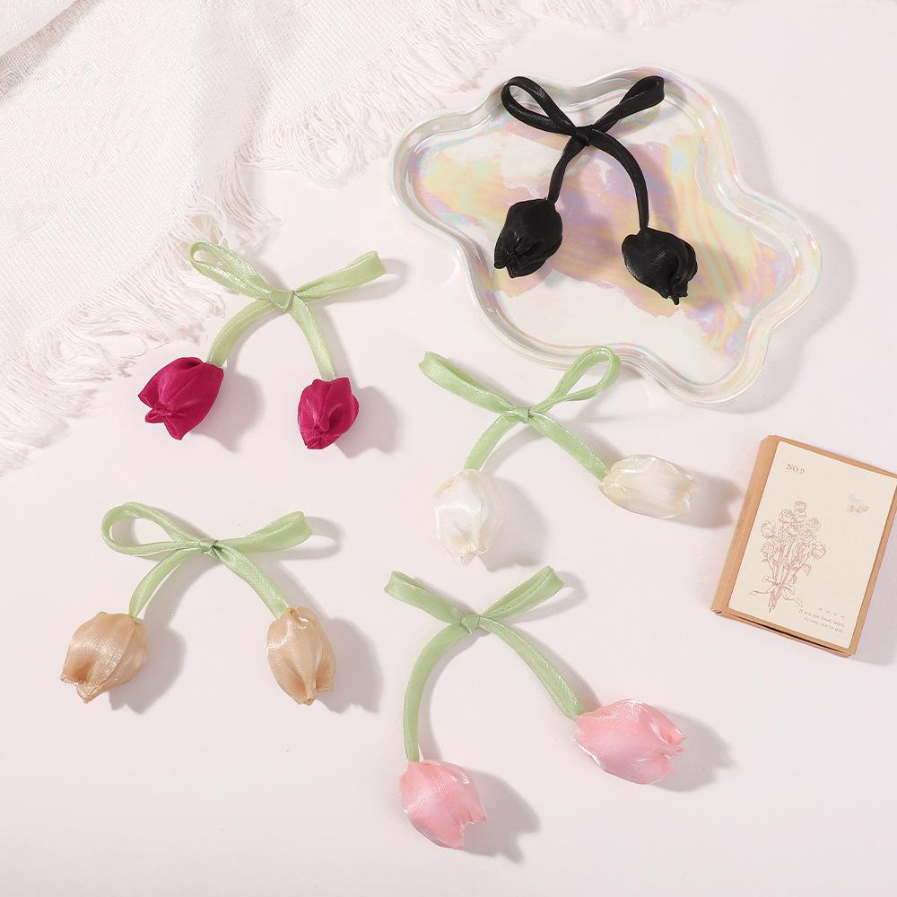 6PCS Korean Style Flower Bud Tulip Hair Rope Children Clothing Hair Clips and Hairbands Children Clothing Bags Accessories