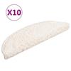 VidaXL Tapis d'escalier 10 pièces 56 x 17 x 3 cm Blanc Demi-rond 149795