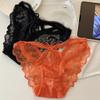 Lady Summer Sexy Sweet Bow Lace Hollow Net Yarn Low Waist Triangle Briefs