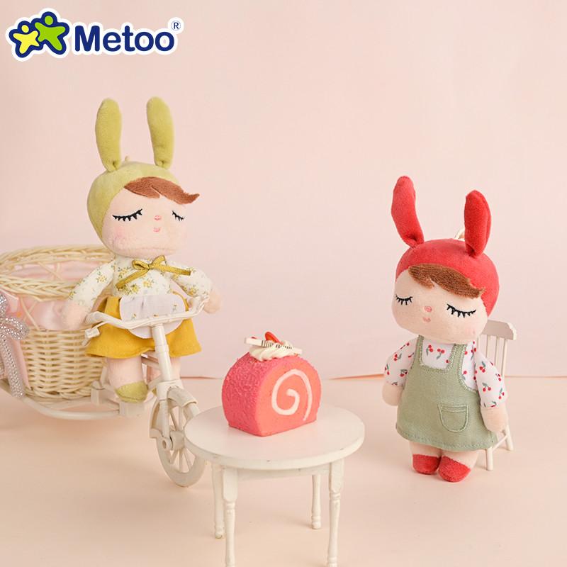 Non-Toxic Metoo New Mini Angela Rural Style Plush Doll Keychain Pendant Cartoon Pastoral Stuffed Toy Bag Charm Accessories For Baby Gift