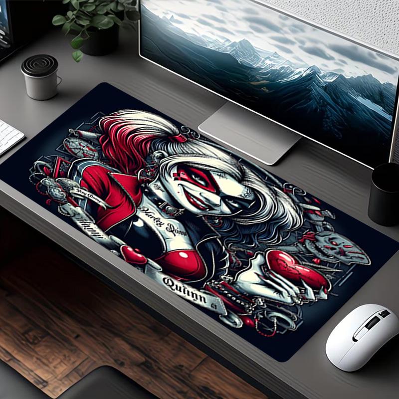Harley Quinn Joker Print Mouse Pad, for Keyboard Pad Laptop PC Mat for Office Home Use, Desk Decor, Perfect Birthday Gift for Gamers