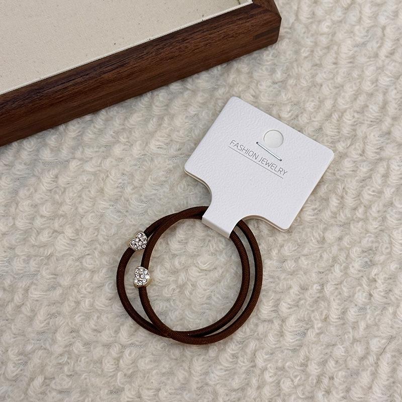 Two High-elasticity Heart-shaped Hair Bands, Leather Bands, Women's Hair Ties, Elegant Ponytail Leather Covers and Hair Ties