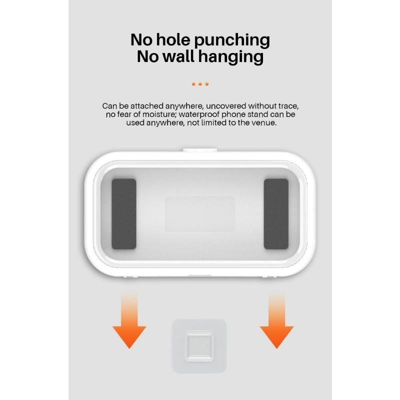 360 ° Rotatable Bathroom Waterproof Phone Case Bathroom Shower Drama Chasing Tool Kitchen Wall Hanging Lazy Person Bracket (Green)