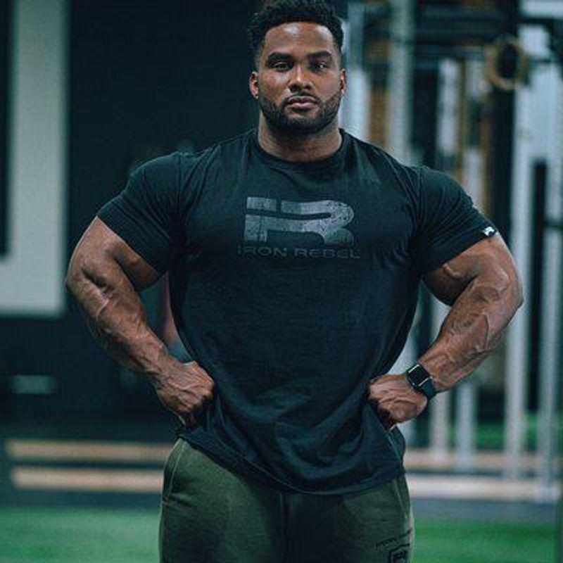 IR Genuine Goods Fashion Original Universal Beast Fitness Short Sleeve Full Cotton Casual Plus Size Loose Breathable Bodybuilding Elastic Clothing