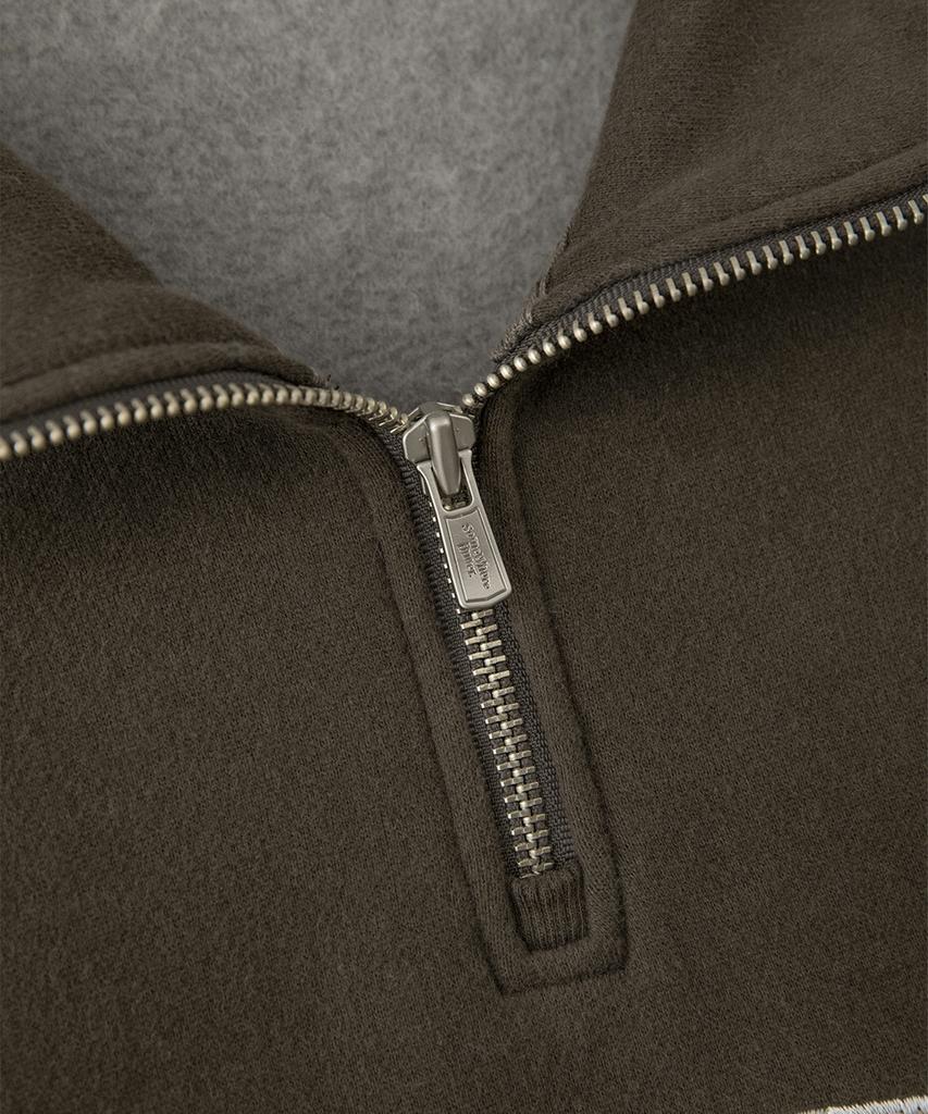 Sseomweeobeoteo Square Logo Half Zip-Up Sweatshirt - Brown