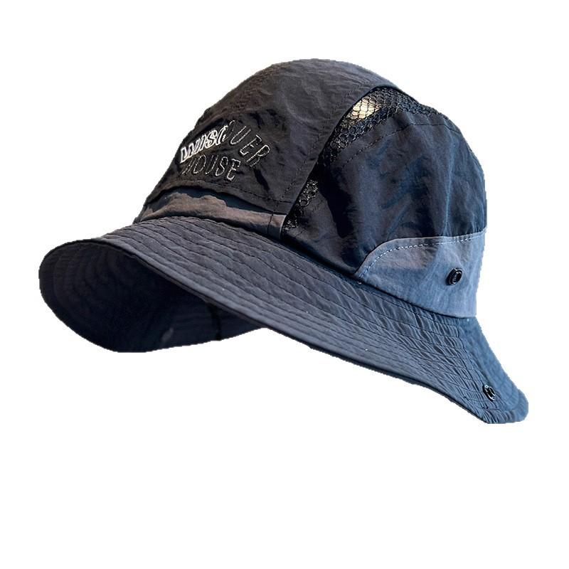 Outdoor Mesh Breathable Fisherman Hat Hiking Hat Windproof Rope Sun Hat Spring and Summer Fisherman Hat Hiking Camping Hiking Hat