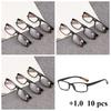 10 pcs Portable Vision Care Vintage Flexible Eyeglasses Ultra Light Frame Reading Glasses Computer