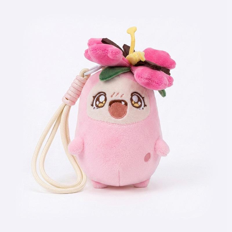 Cute Cartoon Flower Plush Doll Keychain Creative Girly Gift Pendant 13cm розовый