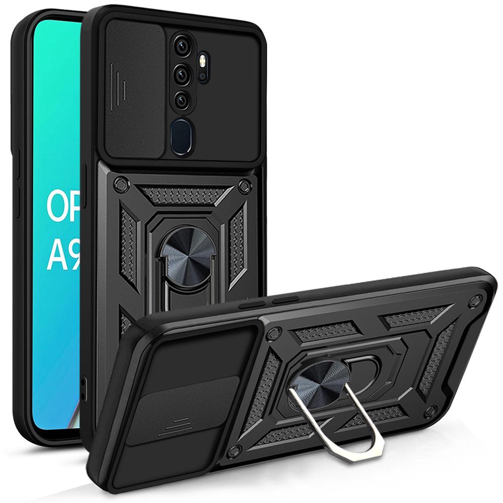 

For OPPO A9 2020 Case OPPO A5 2020 Cover OPPO A9 A5 2020 Magnetic Ring Holder Armor Phone Case Slide Camera Protect Back Cover OPPO A9 (2020)