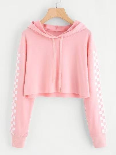 2026 New 3D Digital Printing Hooded Color Matching Short Sweater Women's Loose Fashion Trend Jacket Long Sleeve Top