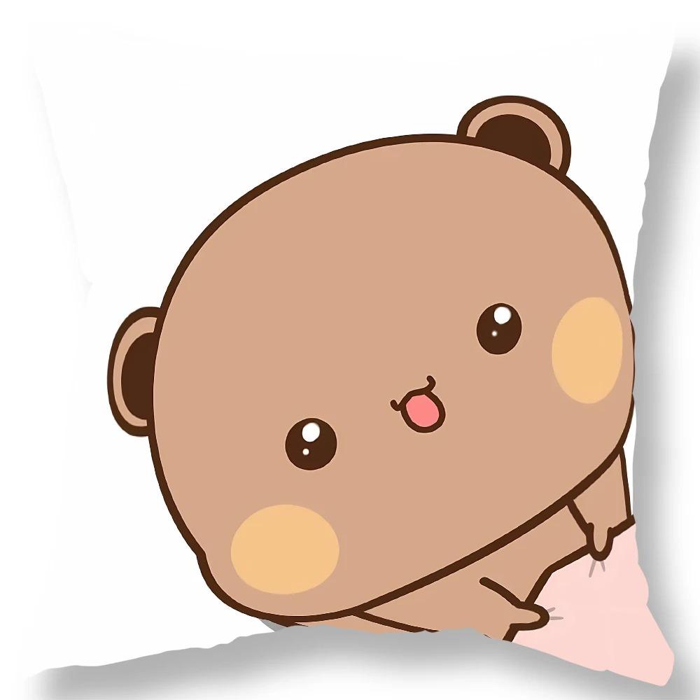 Office Living Room Home Pillowcase Kawaii Anime Bear Pattern Pillowcase Car Ornaments
