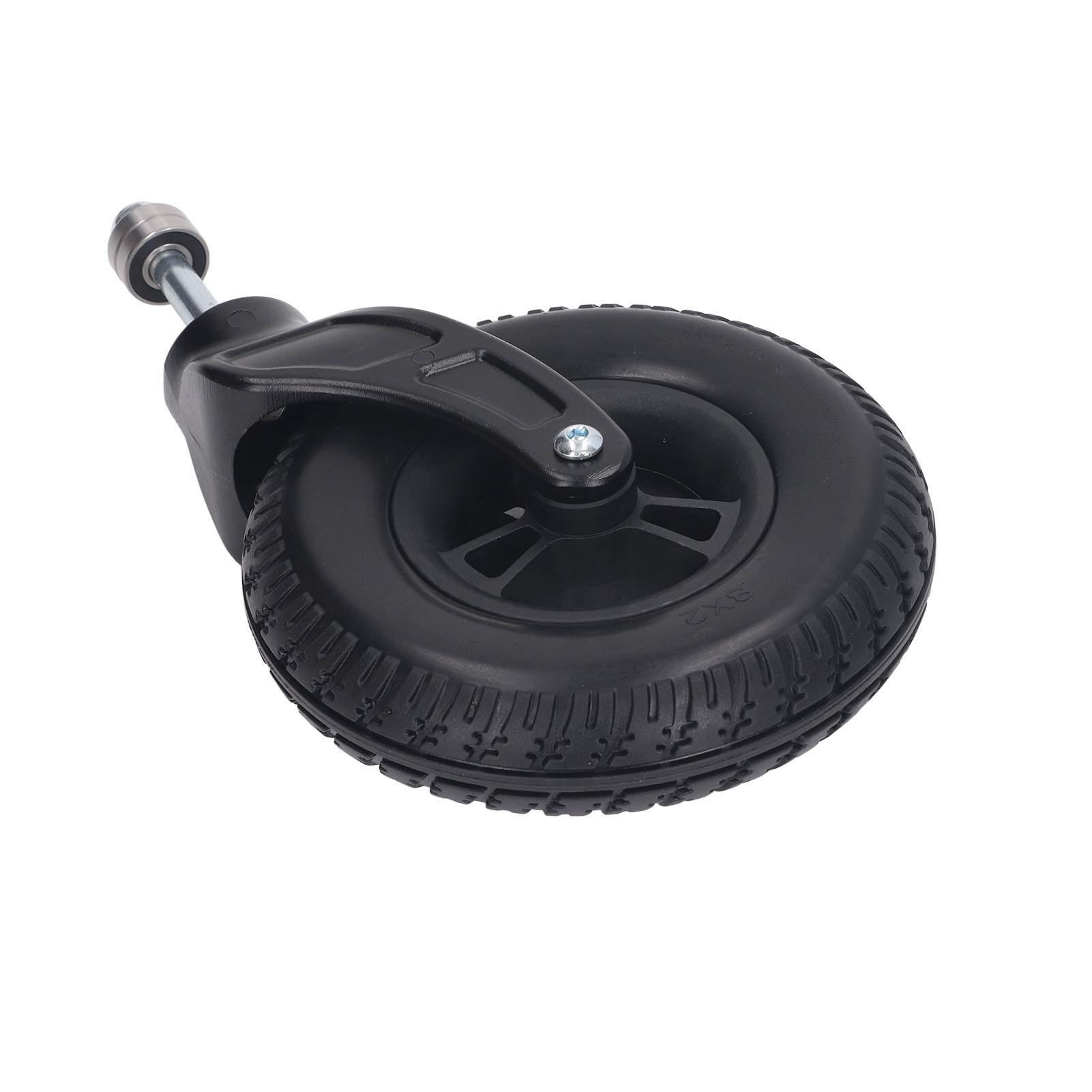 Wheelchair Front Caster 8 Inch Universal PU Hub Solid Wheel Rollator Walker Replacement Caster PU+PVC+stainless steel
