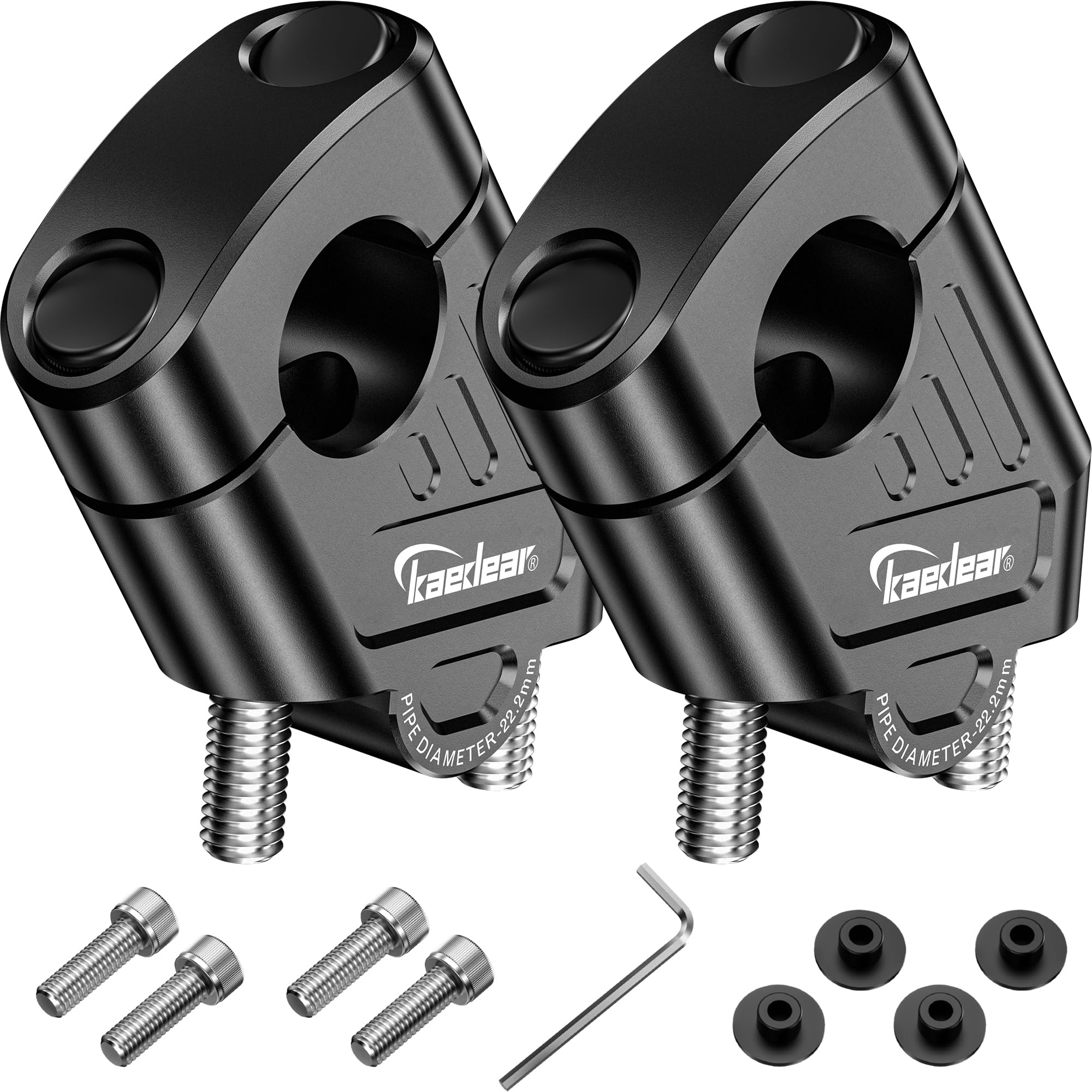 

Kaedear Motorcycle Handlebar Clamp Up Post Bar Universal Fit for 22mm Handlebar 27mm CNC Machined Set of Pullback Risers Spacer, Spacer, Riser, чёрный