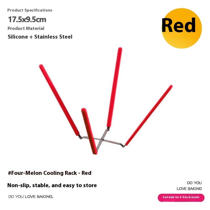 

Collapsible Baking Tool For Baking Cooking Grilling Stainless Steel Silicone Cooling Rack For Chiffon Cake Inverted Drying Stand червоний