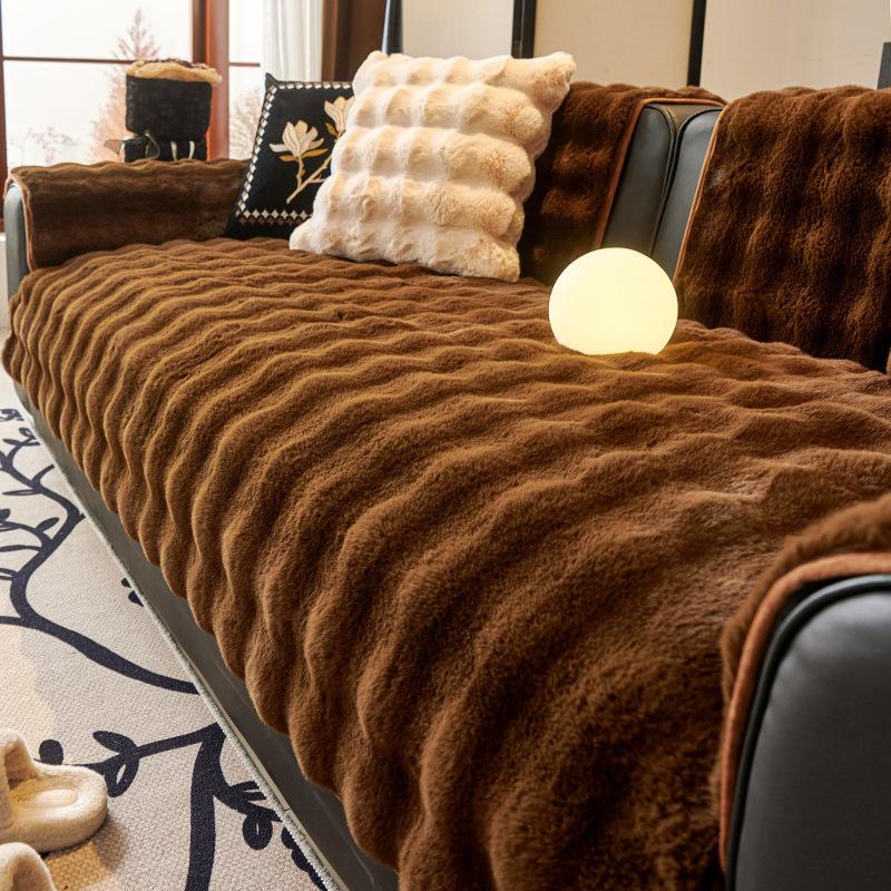

Strictly Selected Fleece Sofa Cushion, Thickened Plush Seat Cushion Fixed Non-Slip Sofa Cover Cloth Towel In Autumn And Winter 70*70cm
