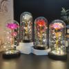 Valentinstag Glasglocke Nachtlicht mit konservierter Rose und Blattgold