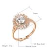 Rose Gold Bold Big Wedding Rings For Bridal Women Micro Wax Inlay Natural Zircon Ring High Quality Daily Fine Jewelry