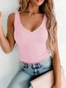 2026 Women's Spring/Summer Slim Basic Deep V-Back Sleeveless Tank Top