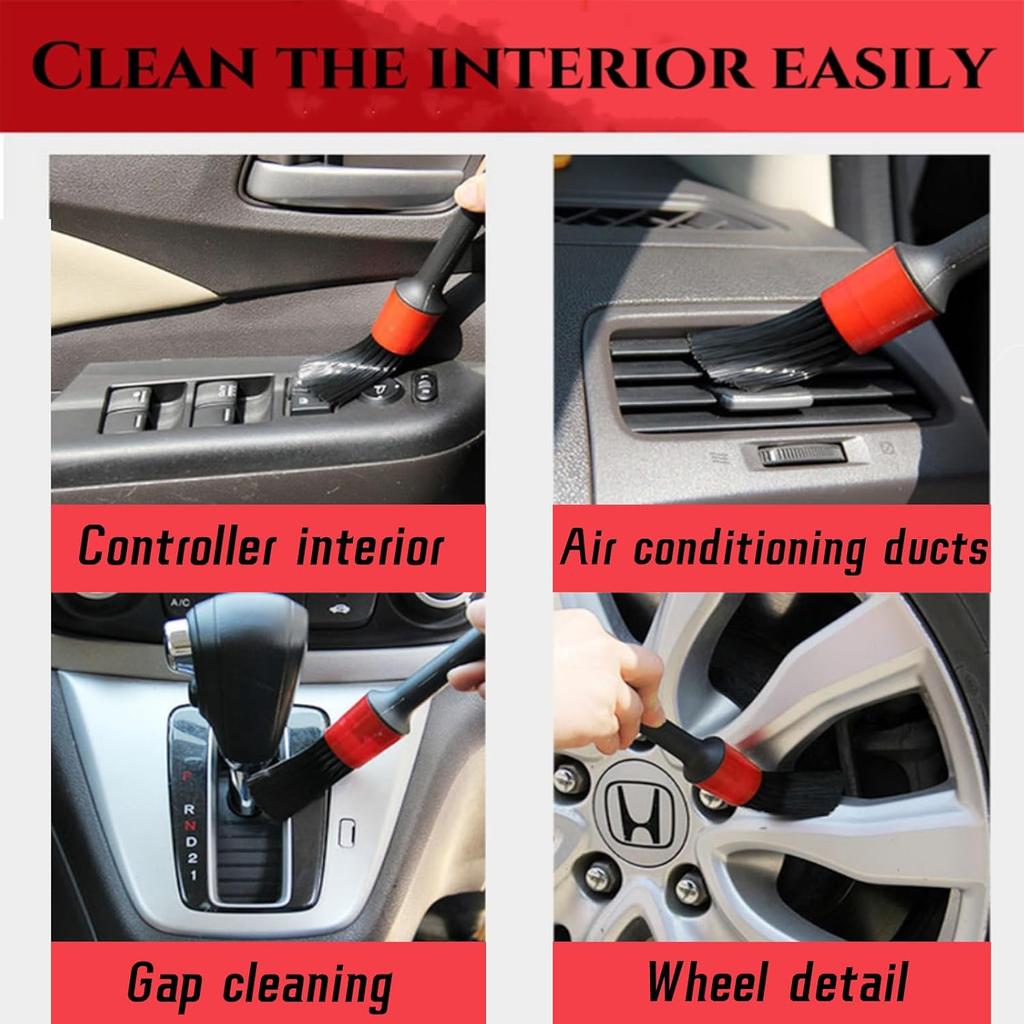 10Pcs Auto Car Detailing Brush Set,Car Interior Cleaning Kit,Including 5Pcs Car Detailing Brushes, 3Pcs Wire Brush And 2Pcs Different Soft Bristle