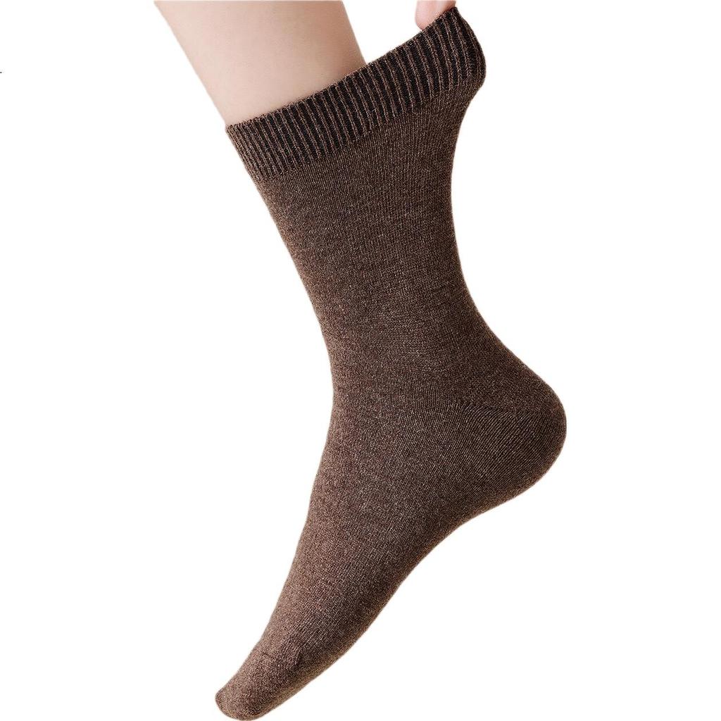 Miiow 92% Wool Women's Mid-Calf Socks Autumn Winter Thickened Fleece Warm Cold-Resistant Maternity Long Socks