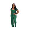 TW730 Summer Fashion Solid Color Square Neck Top & High Waist Wide Leg Pants Set