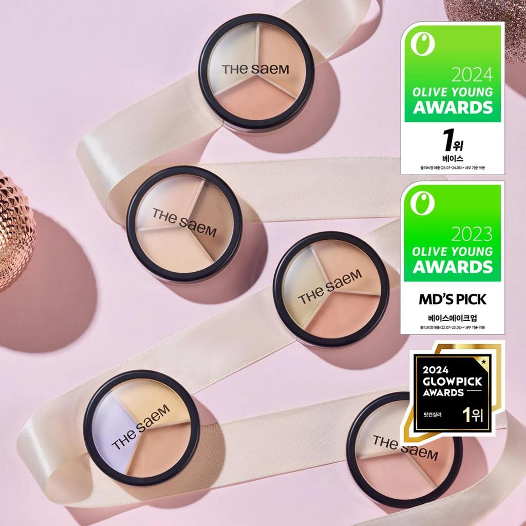THE SAEM Cover Perfection Triple Pot Concealer 01 Correct Beige