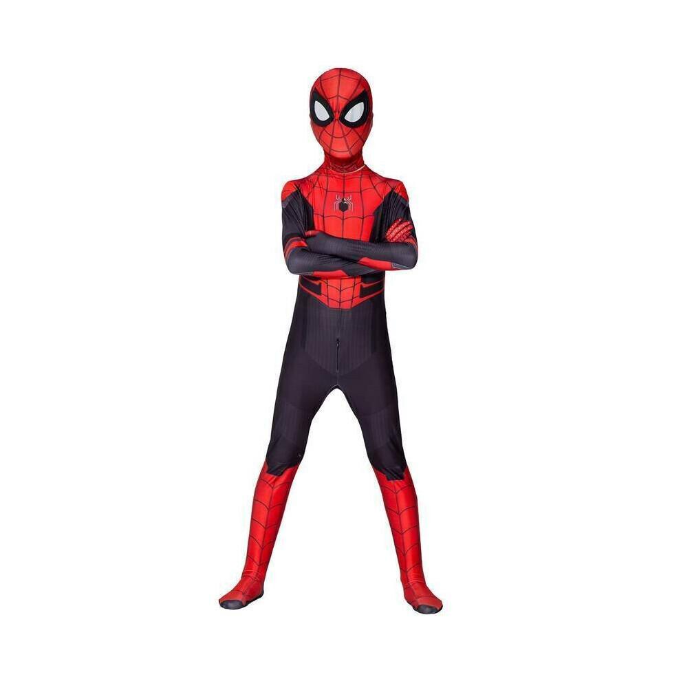 (6-7 Years) Spider-Man Far From Home Red Black Spiderman Cosplay Show Costume Kids Boy