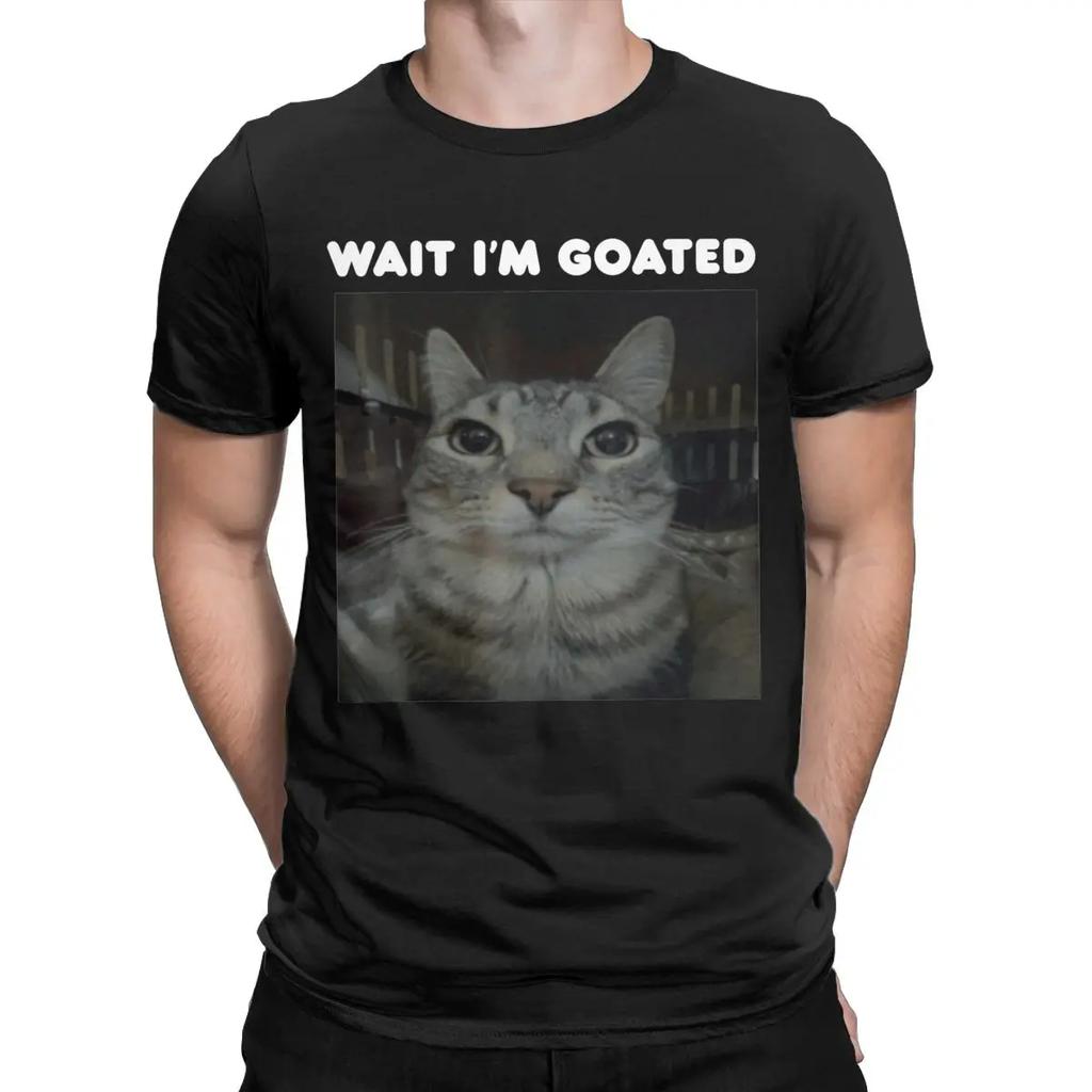 Herren Warte ich bin der Beste Meme Katze T-Shirts 100% Baumwolle Kleidung Lustige Kurzarm Rundhals T-Shirts Neuankömmling T-Shirt