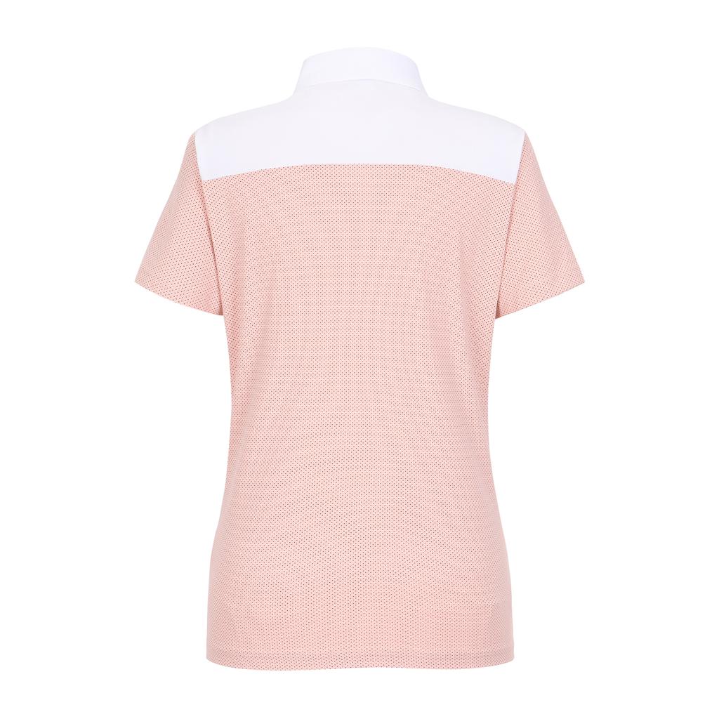 SUPERIOR Women'S Dot Collared Short Sleeve T-Shirt Pink (Pgc120173)