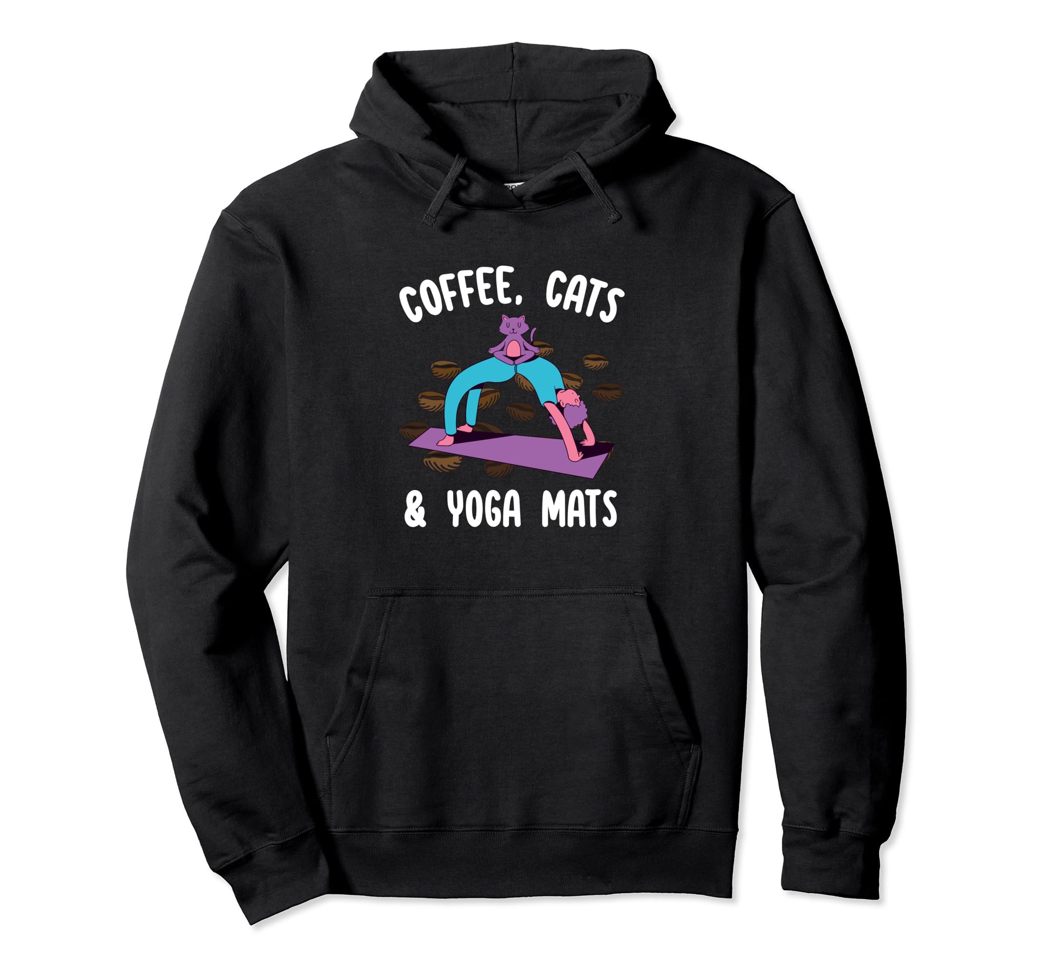 

Coffee Cat and Yoga Mat Hoodie - Cute and Funny Gift for Yoga Lovers